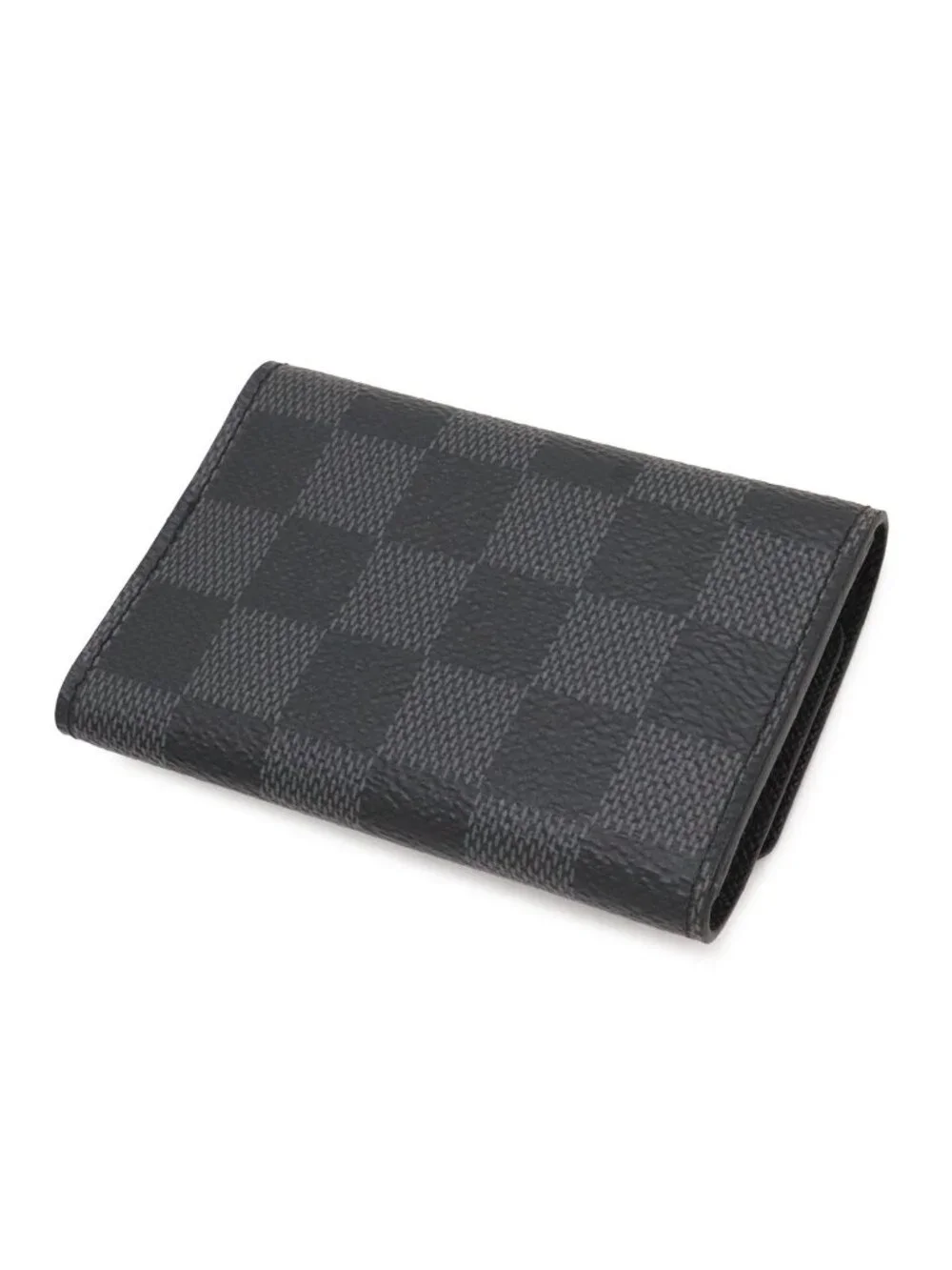 Louis Vuitton Damier Graphite Multicles 6 Key Case Silver with Initials